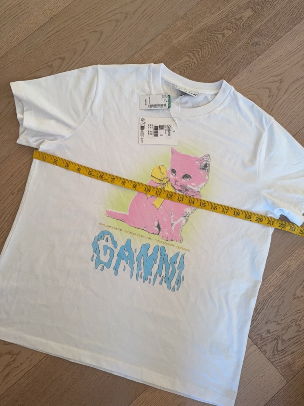 NWT T4339 GANNI 151 bright white M tshirt - Picture 2 of 4